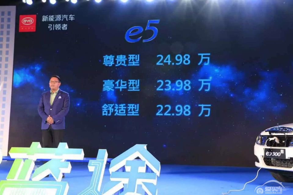  售22.98-24.98万元 比亚迪e5正式上市 