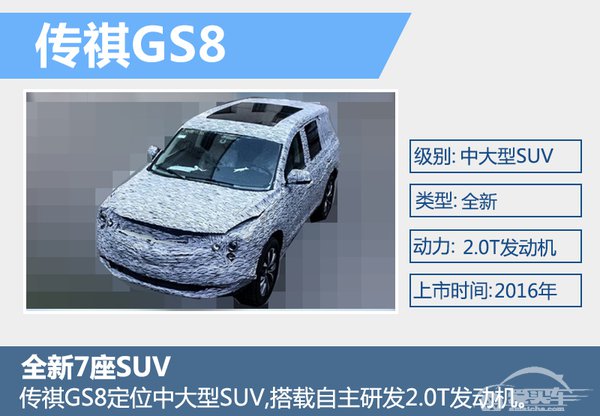 广汽传祺中大型SUV年内上市 搭2.0T引擎