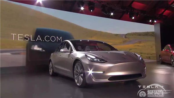 特斯拉Model 3正式揭幕 起步价$35,000