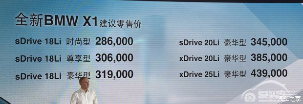 售28.60-43.90万 华晨宝马全新X1上市