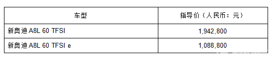新奥迪A8L 60 TFSI、新奥迪A8L 60 TFSI e震撼上市