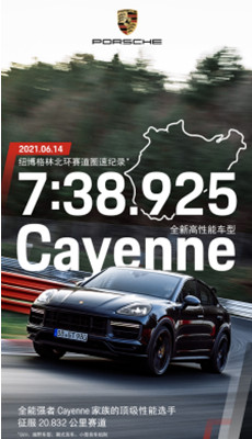  创造新纪录：Cayenne 高性能车型征服纽博格林北环赛道 