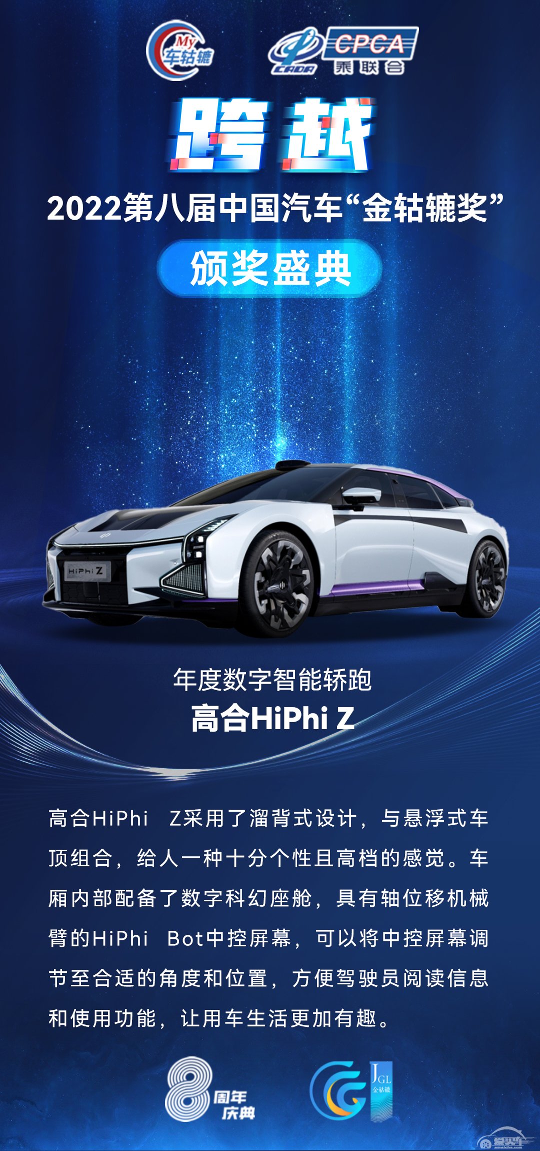 2022第八届中国汽车“金轱辘奖” 年度数字智能轿跑：高合HiPhi Z