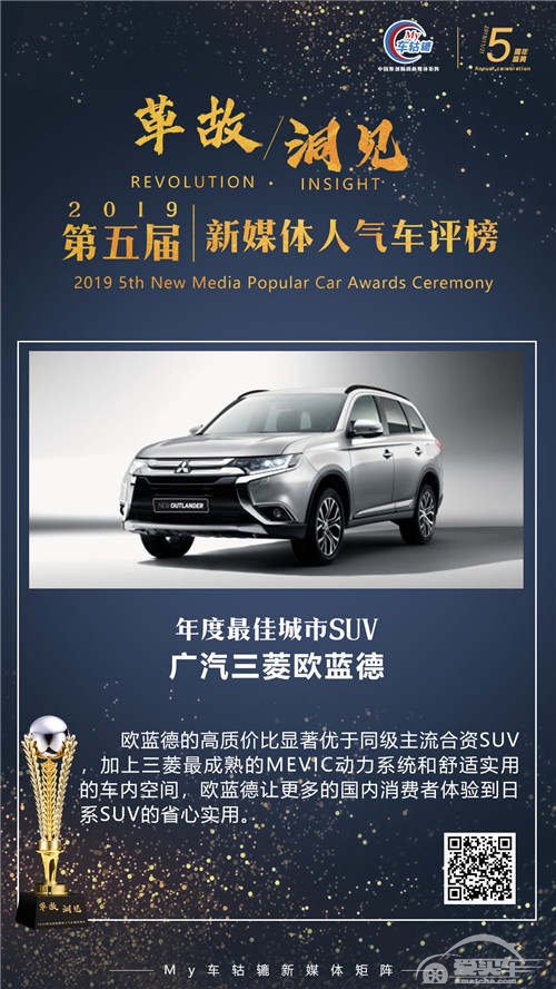 年度最佳城市SUV：广汽三菱欧蓝德