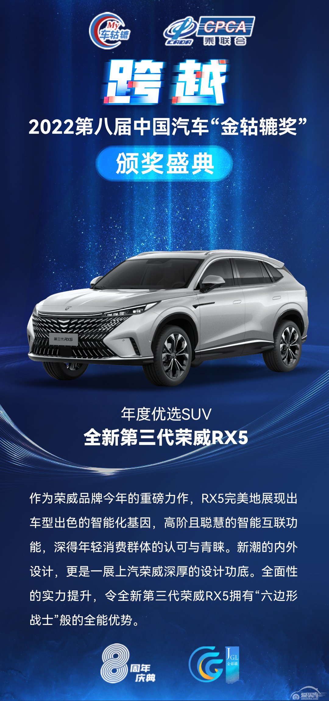 2022第八届中国汽车“金轱辘奖”年度优选SUV：全新第三代荣威RX5