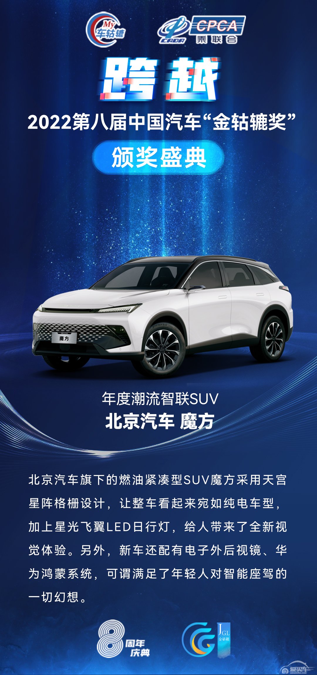 2022第八届中国汽车“金轱辘奖”年度潮流智联SUV：北京汽车 魔方